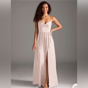 Elegant Baby Pink Bridesmaid Dress